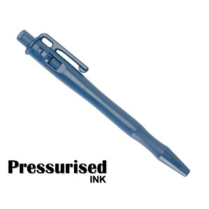 RETREEVA RETRACTABLE COLDSTORE PENS WITH CLIP - BLUE HOUSING - BLUE PRESSURISED INK
