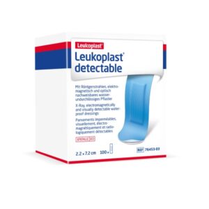 Leukoplast Blue Metal Detectable & X-Ray Visible Plasters 7.2cm x 2.2cm (100)