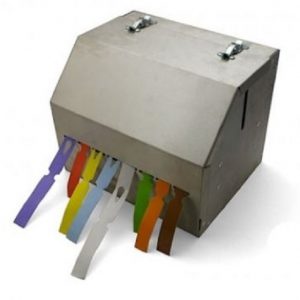 Stainless Steel Keyhole Tag Dispenser - Small 8 Rolls