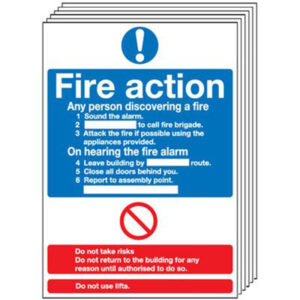 fire action notice signs