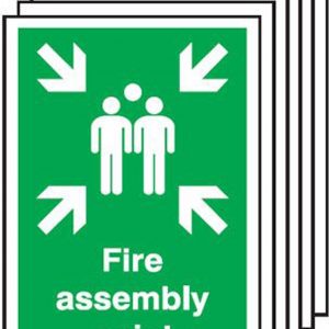 outdoor fire assembly point sign