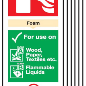 foam spray fire extinguisher sign