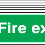 green running man fire exit sign