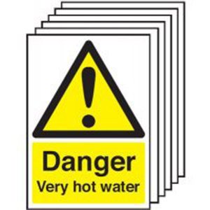very hot water sign