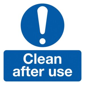 Clean after use sign