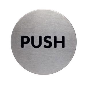 push to open door sign