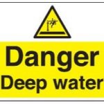 caution deep water sign