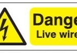 live wire warning sign