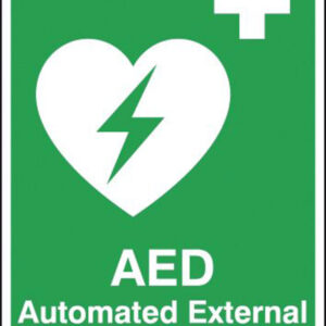 aed defibrillator sign