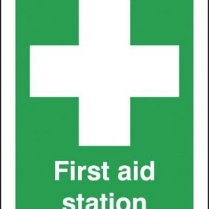 first aid station sign