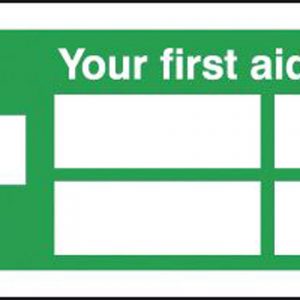 your first aiders are sign