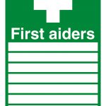 first aiders sign