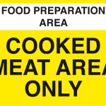 food prep area sign cooked meat