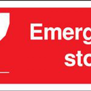 emergency stop button sign