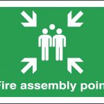 metal fire assembly point sign