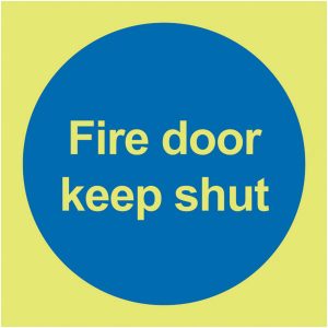 fire door keep locked shut sign