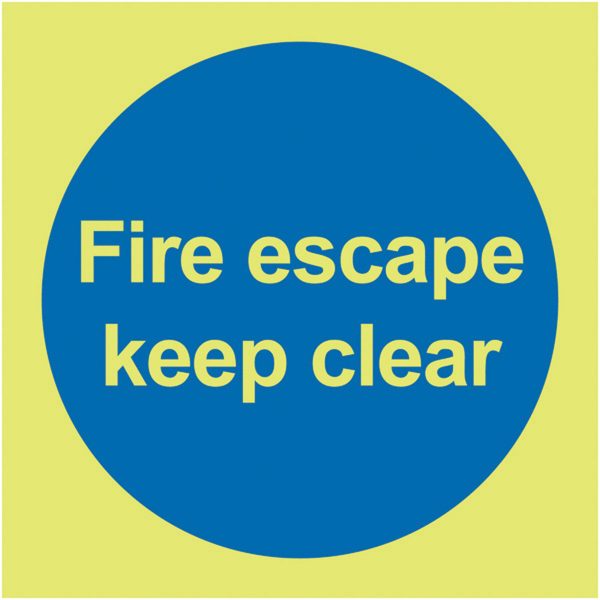 fire escape keep clear sign