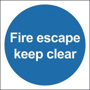fire escape keep clear sign