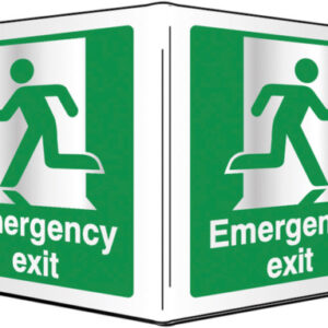 green emergency exit sign