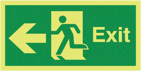 exit sign left arrow