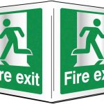 fire exit projecting sign
