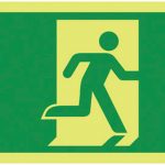 down right fire exit sign