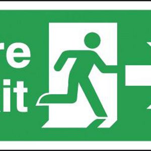 fire exit right sign aluminium
