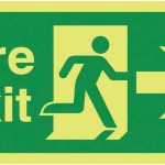 fire exit sign dark glow