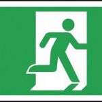 aluminium fire exit sign right
