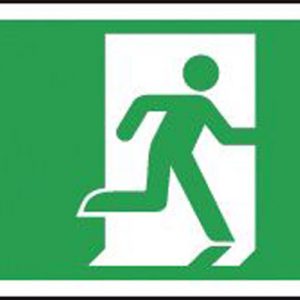aluminium fire exit sign right