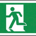 Diagonal Left Fire Exit Sign