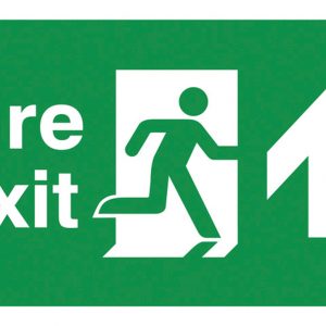 fire exit up arrow t bar sign