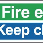 fire exit keep clear aluminium signs
