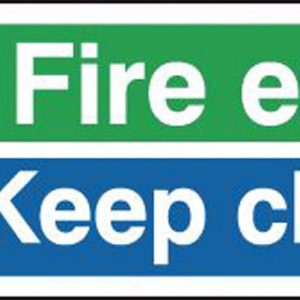 fire exit keep clear aluminium signs