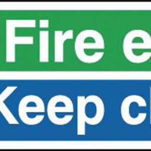 fire exit and keep clear sign