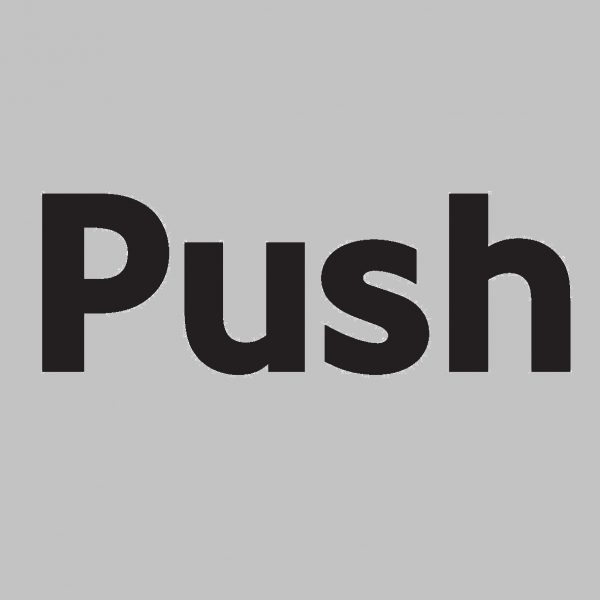 silver push signs