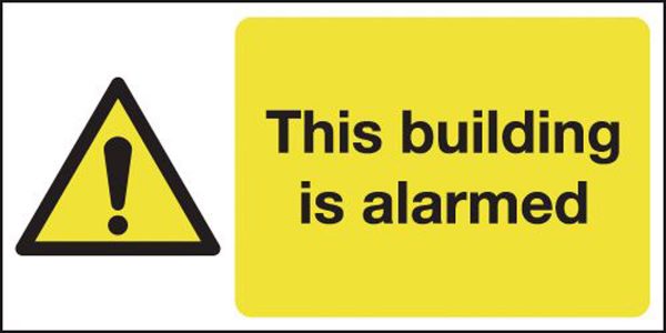 GNSL03219R.jpg this building is alarmed sign