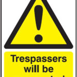 trespassers will be prosecuted sign