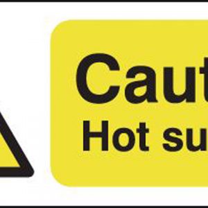 hot surface caution sign