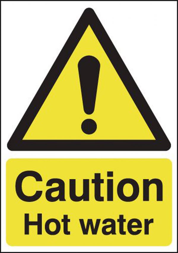 caution sign hot water