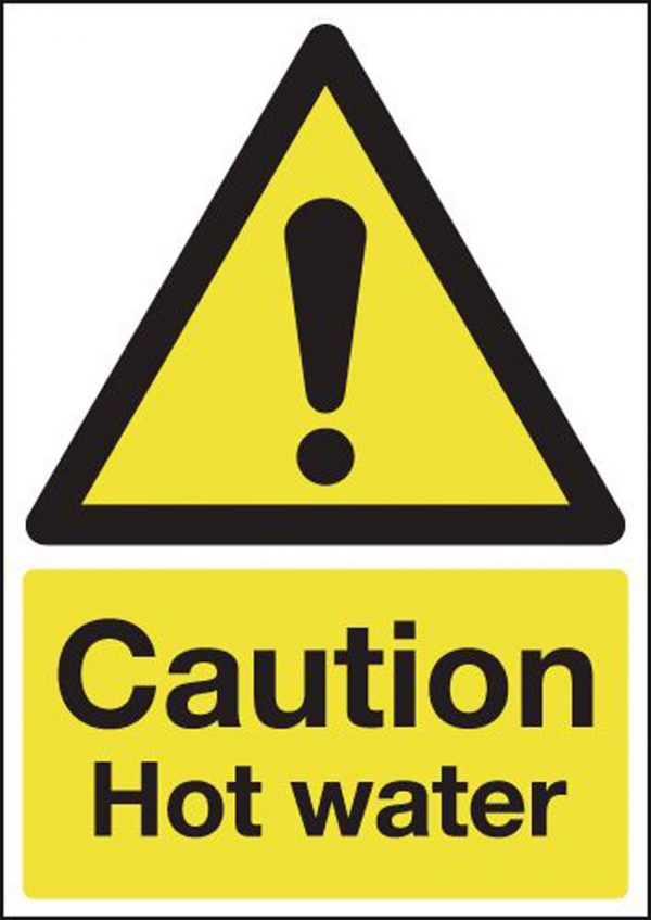 hot water caution sign