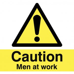 Men at Work Stanchion Sign