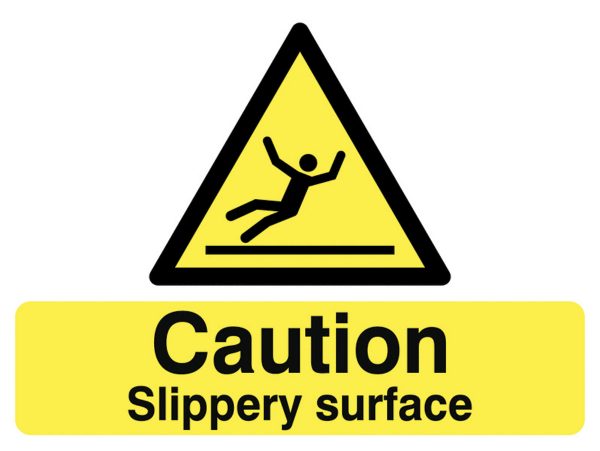 HASL06336D.jpg Caution Slippery Surface Stanchion Sign