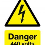 Danger 440 Volts Warning Sign