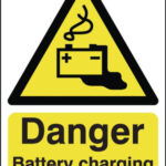 battery charging area sign