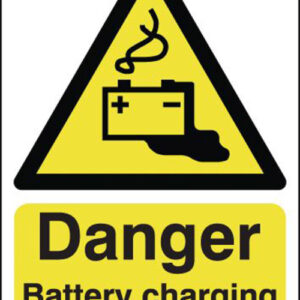 battery charging area sign