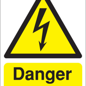 danger electric shock risk reflective sign