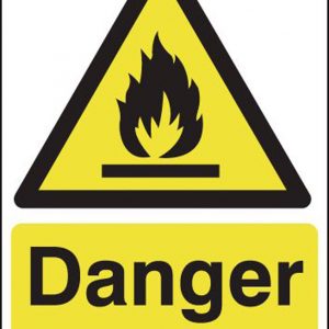 danger highly flammable sign