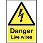 danger overhead live wires sign