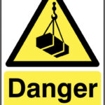overheard crane safety sign